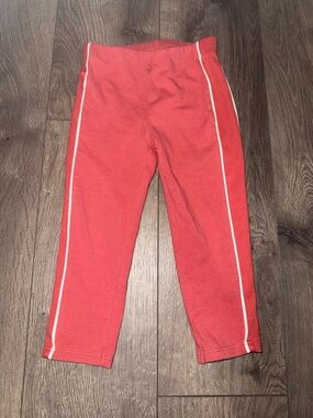 wonder nation Coral-Red Leggings with White Side Stripes